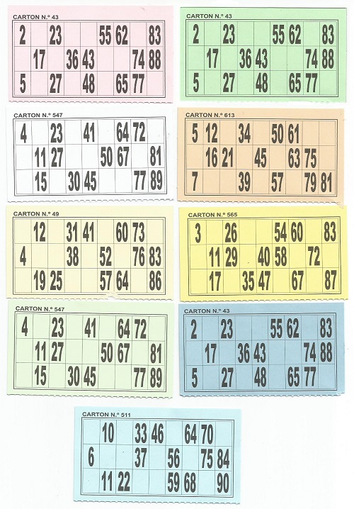 Cartones de bingo Bingo